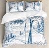 Snow Christmas Duvet Cover Set, Decorative 3 Piece Bedding Set With 2 Pillow Shams, Single King Queen Twin Size Bed Collection