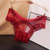 Plus Size Lace Open Crotch Panties - Low Waist, Transparent Mesh, Pure Desire