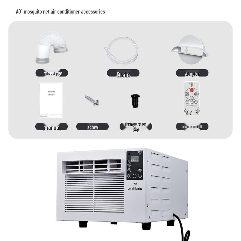 Портативный уличный кондиционер 1900 БТЕ с москитной сеткой и бесплатной установкой