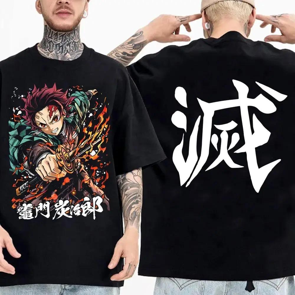Убийца демонов: Kimetsu no Yaiba Незуко Камадо Двусторонняя футболка с графическим принтом Аниме Streetwear