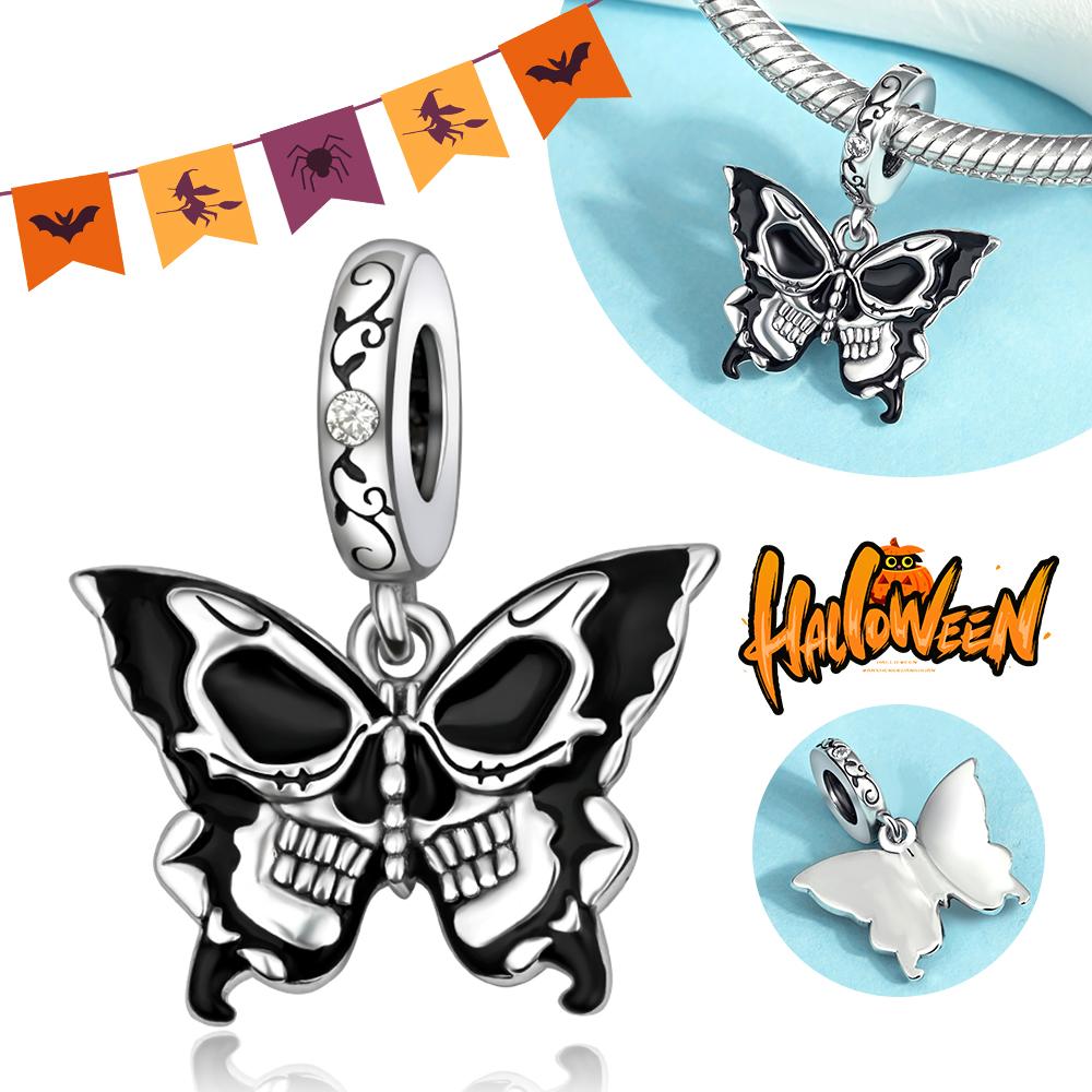 Медь Череп Черный Демон Голова Тыквы Призрак Хэллоуин Подвеска Ювелирные Изделия Бусины Оригинальный Браслет Бутик Шармы Подарок