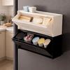 Plastic Magnetic Refrigerator Storage Box Wall Mounted Side Hanging Storage Rack  Bathroom