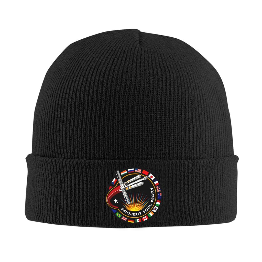 Amaze Project Hail Mary Beanie Hats  Knit Hat Adult Unisex Hip Hop Elastic Caps Spring Outdoor Sport Graphic Bonnet Hats