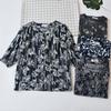 Japanese Single Women's Woven Pure Cotton Printed Homewear Pajamas Tops Summer Thin Round Neck Shirt with Half Sleeve Can Be Outwear Cardigan