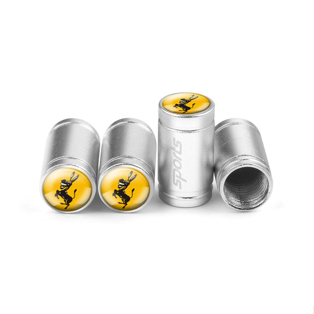 kqsdr10 4Pcs Donkey Emblem Car Styling Valve Caps Wheel Tires Air Valve Stem Protective Cover for Ferrari Auto Modification Accessories