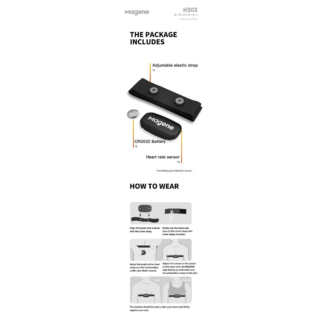 Magene H303 Датчик сердечного ритма Bluetooth ANT Обновление H64 Монитор ЧСС С Нагрудным Ремнем Двухрежимный Компьютер Велосипедный Спортивный Ремешок Пояс