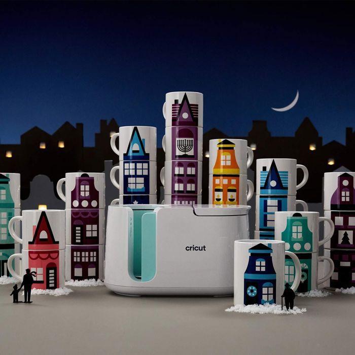 4 feuilles de transfert pour Mug Press - Violet + Gris