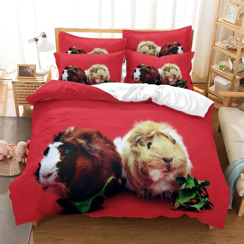 Пододеяльник Хомяк Домашний питомец Морская свинка для женщин Детей Мальчиков Девочек Прекрасный Мини Животные Пододеяльник для украшения спальни