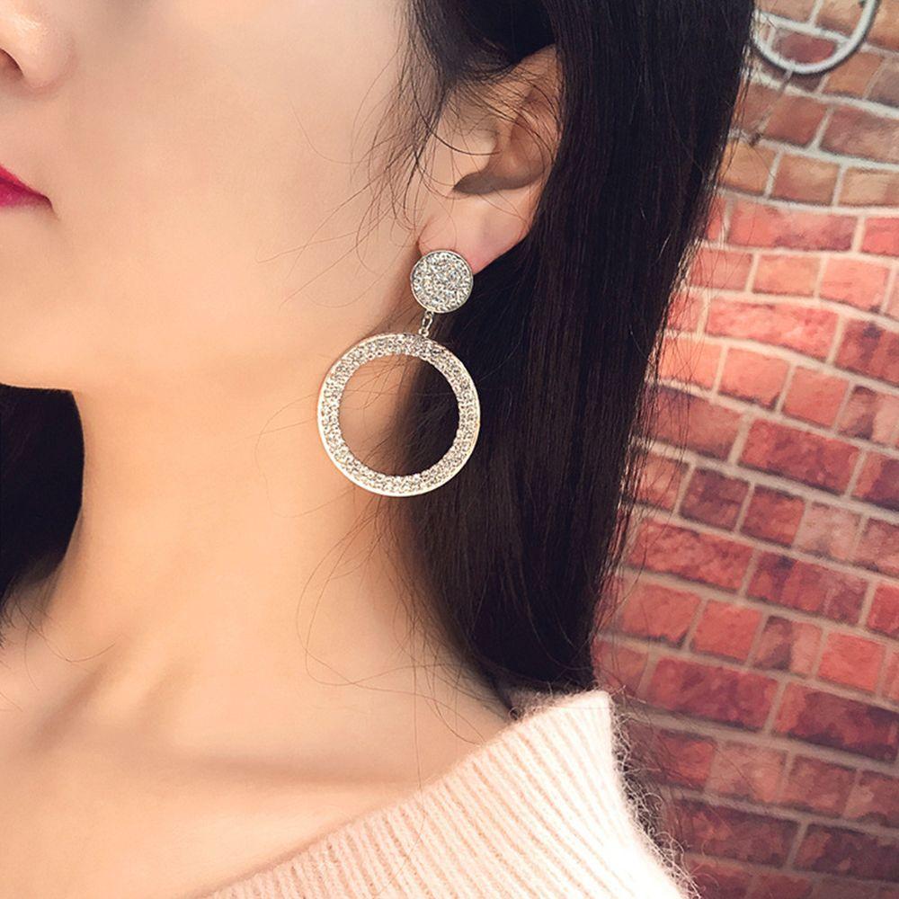 Jewelry Crystal Round Dangle Earrings Drop Earrings Circle Earrings Earrings
