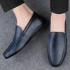 FashionNew Mens Fashion Loafers 2024 Genuine Leather Men Casual Shoes Men Winter Plush Snow Footwear High Quality Mens Slip On Shoes