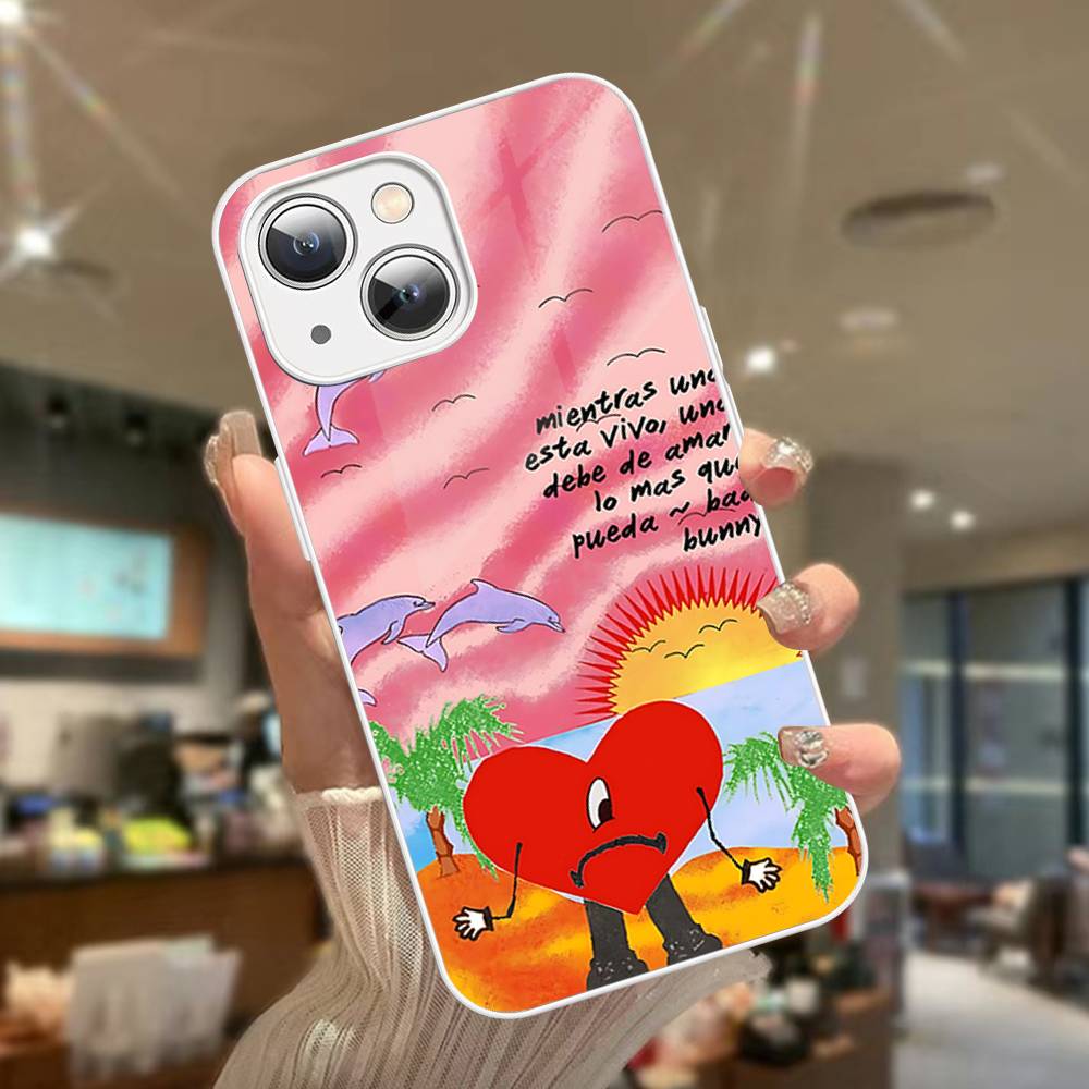B-Bad Bunny Арт Для IPhone 14 13 12 Mini 11 Pro XS Max X XR 14 Plus Закаленное Стекло Чехол