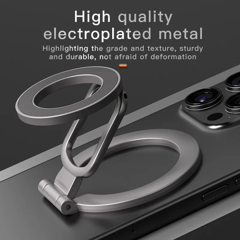 360° Double Sided MagSafe Phone Stand Magnetic Phone Ring Holder Kickstand Magnet Grip For iPhone 15 Android Gym Car Holder 2025