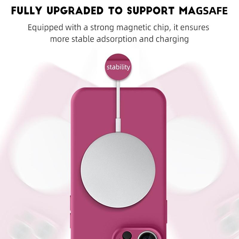Жидкий силиконовый магнитный чехол для телефона для iPhone 14 15 11 12 13 16 Pro Max Plus Мягкий противоударный Защитный чехол для беспроводной зарядки Fundas