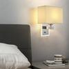 Simple American Style LED Fabric Lampshade E27 Retro Wall Lamp Bedroom Bedside Lamp Living Room Dining Room Lighting Fixture