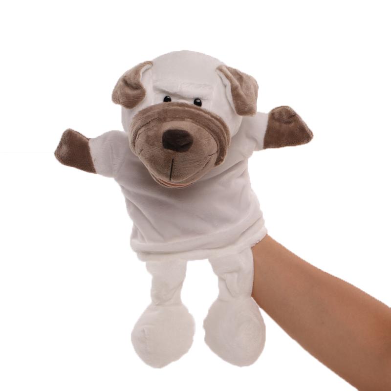 30cm Cartoon Animal Hand Finger Puppet Parent-child Game Plush Toys Doll Lion Elephant Deer Tiger Dog Pig Toy Children GIfts