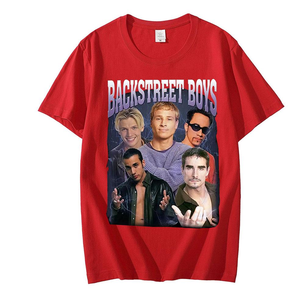 Футболки Оверсайз Уличная одежда Винтаж Классика 90-х Backstreet Boys Графика Рок-группы Футболка Панк Футболка