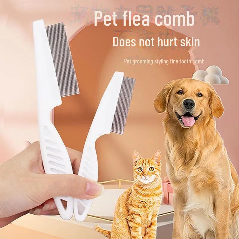 Pet Flea Removal and Grooming Comb: Dense Tooth Steel for Cats & Dogs