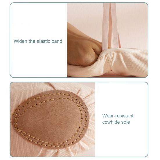 1 пара женских балеток, мягкие эластичные, износостойкие парусиновые туфли с разделенной подошвой, танцевальные тапочки