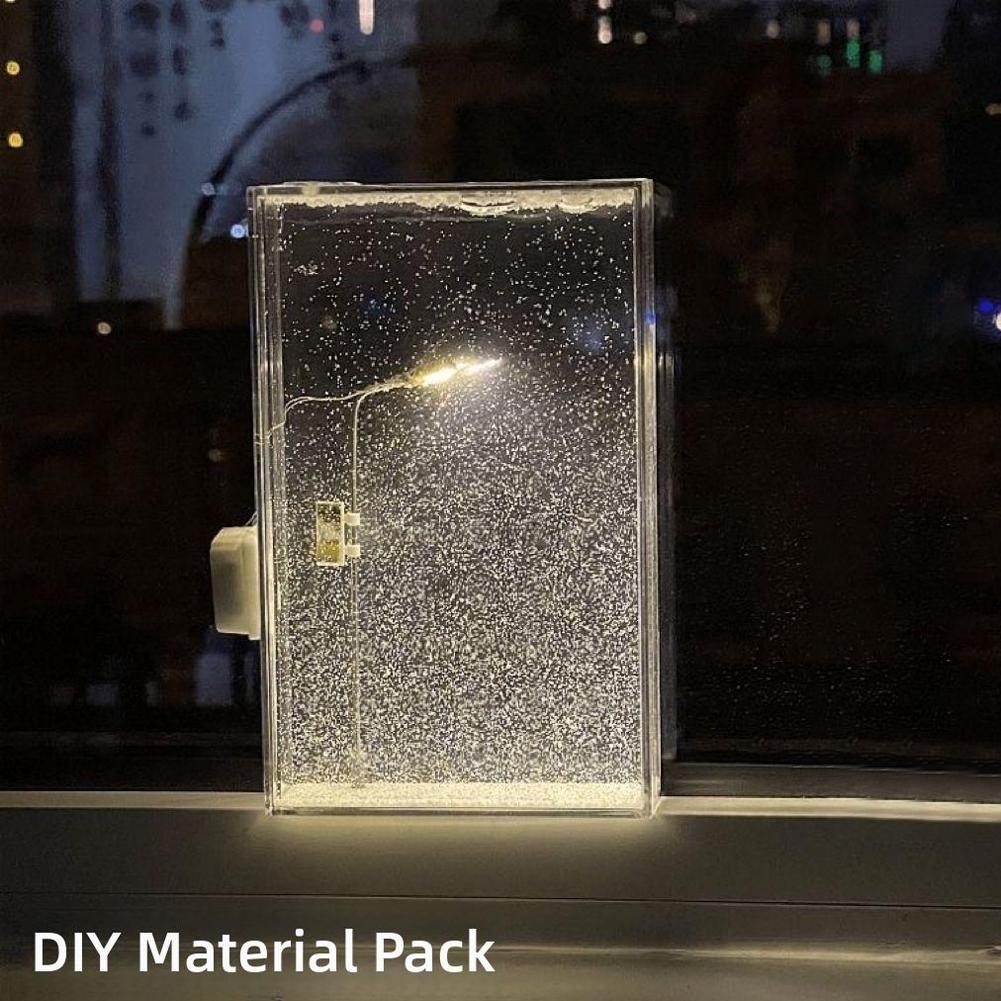 Волшебный снежный пейзаж Ночные огни Маленький уличный светильник ручной работы Настольный рождественский декор L5F3