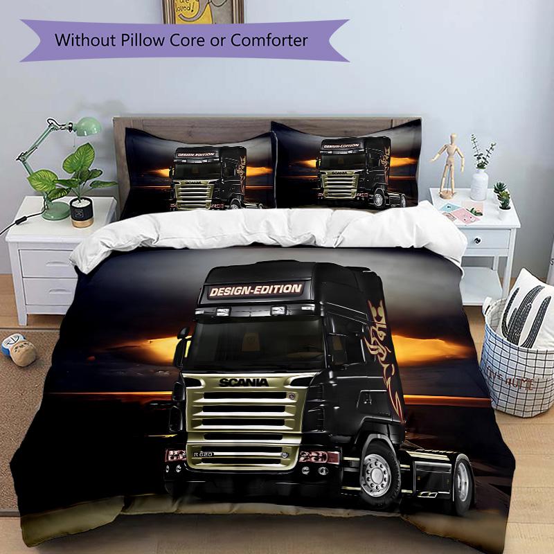 Scania Edition Truck Print 3Pcs Bedding Setduvet Cover With 2 Bedropillowcase Home Birthday Gift