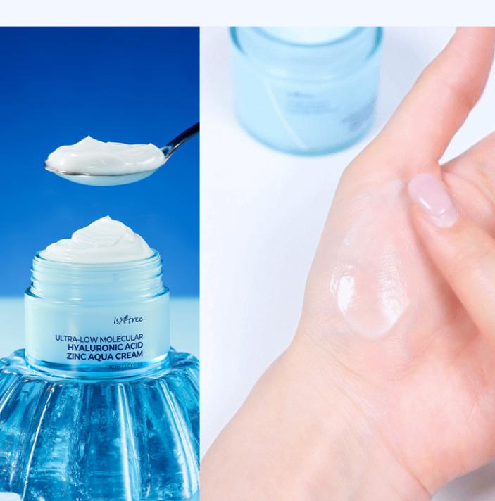 ISNTREE Low Molecular Hyaluronic Acid & Zinc Moisture Cream 80ml – Hydrating & Soothing Face Cream