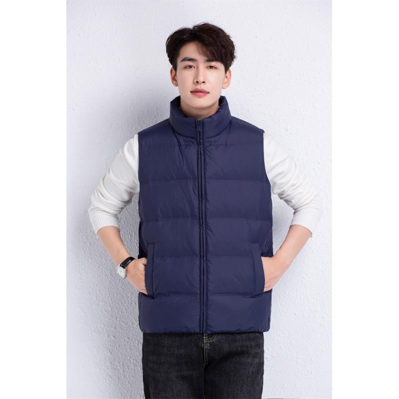 Mens Hooded Down Vest Winter Warm Short Puffer 90% White Duck Slim Fit Casual Outerwear