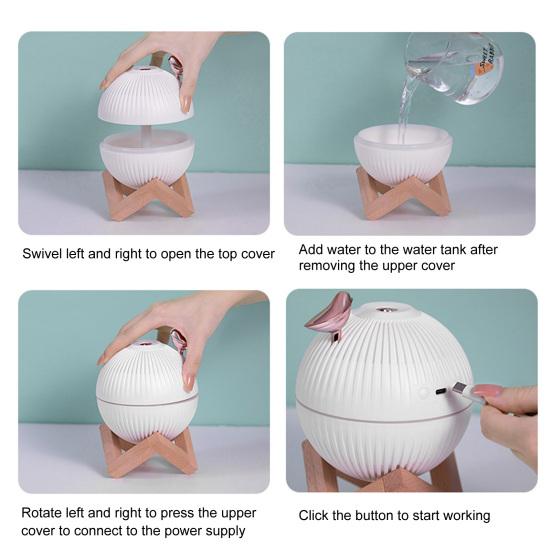 330 мл USB Увлажнитель воздуха Форма PP Низкий Креативный Звездный Шум Новинка Птица Увлажнитель воздуха