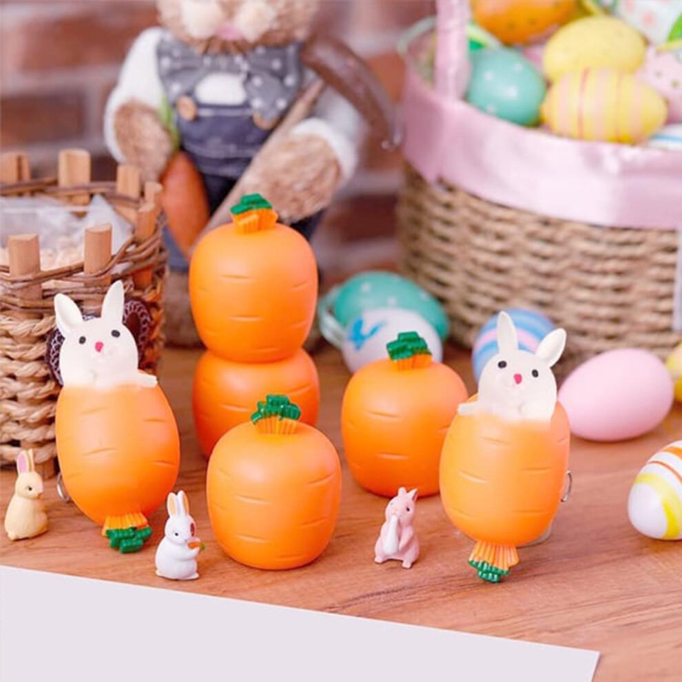 Carrot Bunny Squeeze Toy Easter Sensory Squeeze Toy Stress Relief Carrot Rabbit Fidget Toys