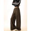 Unisex Camouflage Leopard Print Elastic Waist Wide-Leg Pants - Comfortable, Slimming, and Versatile Casual Wear