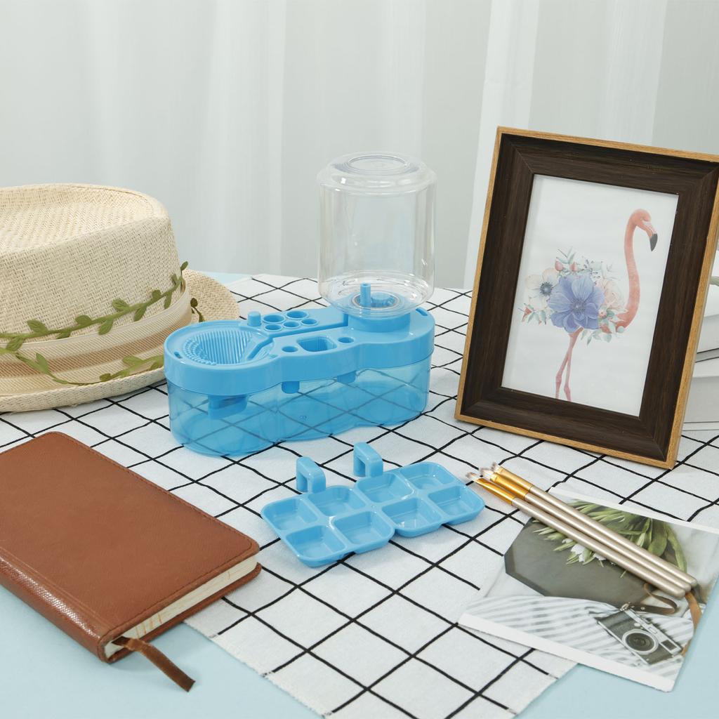 Кисть для мытья с кнопкой слива Автоматическая циркуляция воды Акварельная ручка Чистящее ведро Инструмент для чистки художественных кистей