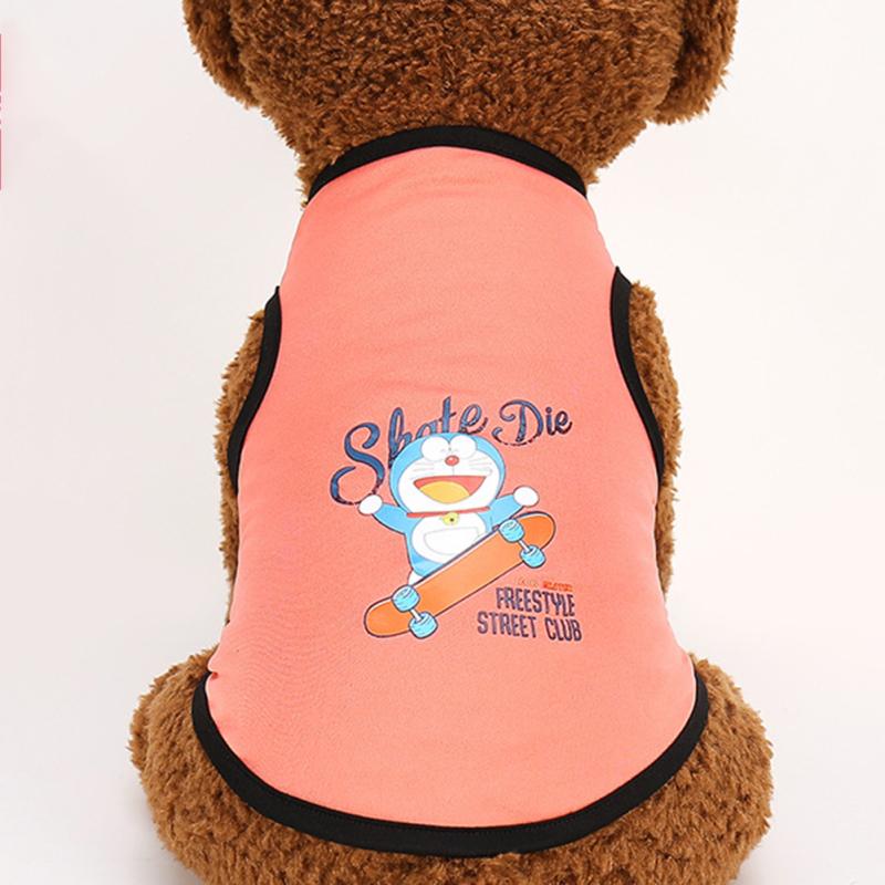 Солнцезащитный жилет для домашних животных, удобная дышащая, хорошая эластичная одежда с принтом для собак и кошек, мультяшная одежда