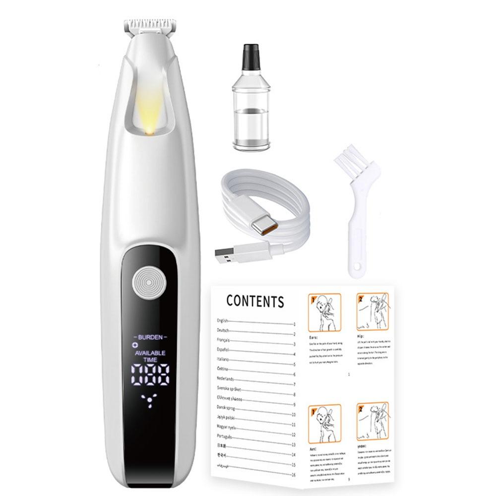 Fully Waterproof Pet Paw Hair Clippers LED Electric Dog Hair Remover Cats  Foot Shaver  Pet Care