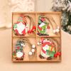 12Pcs New Decorations Box Wooden Painted Hanging Ornaments Tree Decoration Pendants 2025 New Year Small Gifts Christmas Products