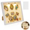 Набор для создания мини-музея «Силуэтная коробка» (Shadow Box Frame Kit) со светом, 8 золотых мини-рам и 8 фигурок. Отпразднуйте свои уникальные воспоминания