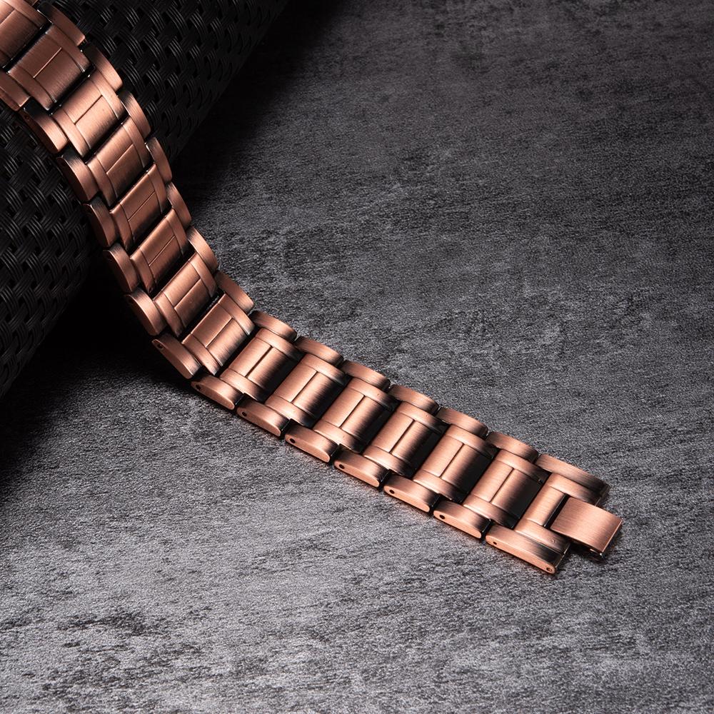 Магнитный браслет из чистой меди, мужской браслет шириной 21 мм, медный магнитный браслет с цепочкой, исцеляющий энергетический браслет для мужчин