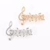 Элегантная брошь в виде ноты, булавки-ноты, инкрустированные бриллиантами, аксессуары для сумок, одежды, в наличии