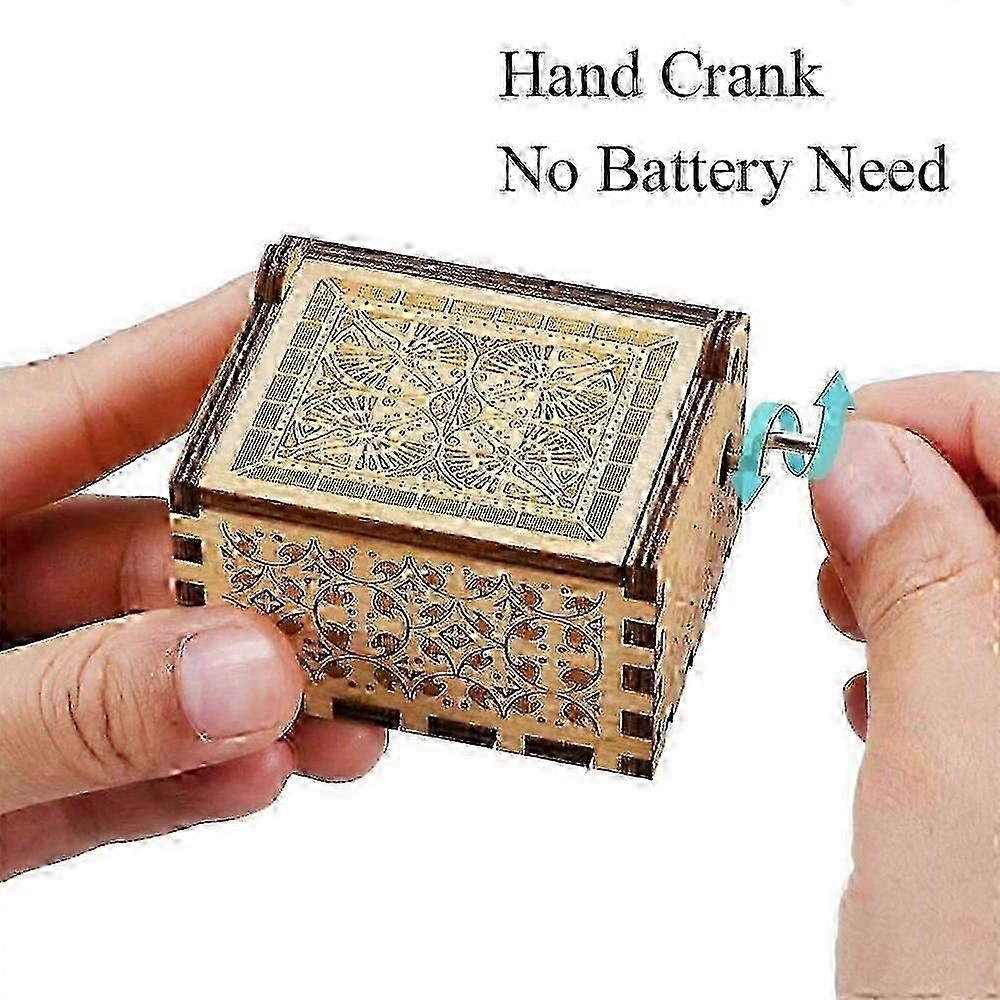 For Vintage Laser Engraved Wooden Music Boxes - Sunshine Theme, Ideal Gifts for Birthdays, Christmas, Valentine's Day