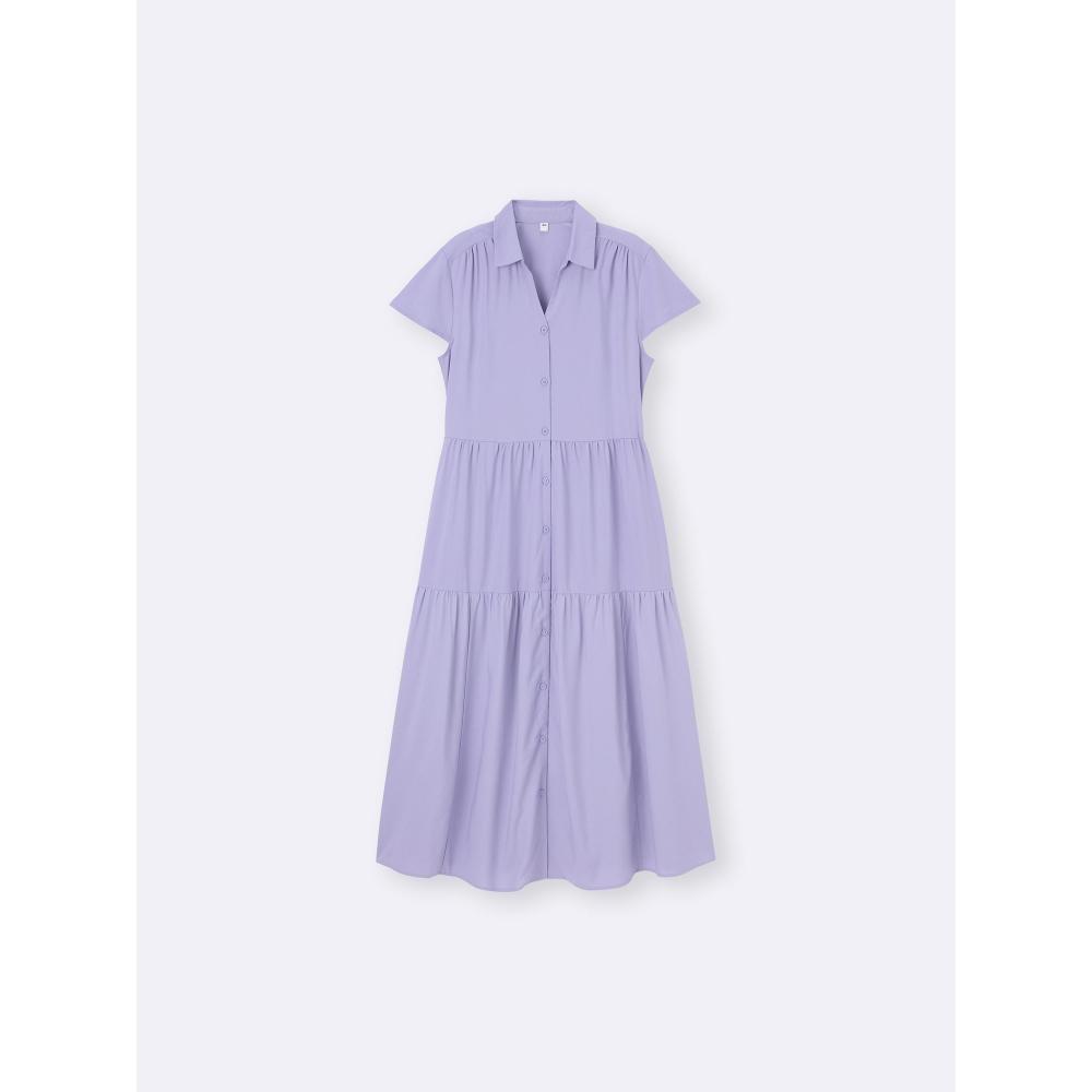 GU by Uniqlo Многоярусное платье с коротким рукавом Z