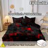Modern Duvet Cover Set 1*Duvet Cover+2*Pillowcases Red Grid 3D Print Bedding Set Soft Comfortable Duvet Cover For Bedroom