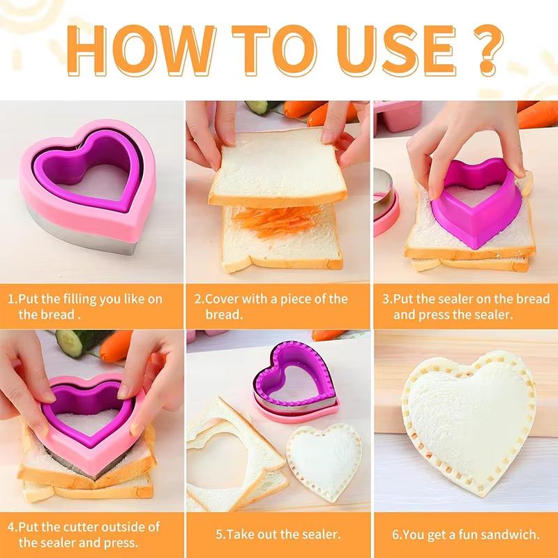 1 шт. Формочка для вырезания и запайки сэндвичей, аппарат для изготовления сэндвичей Uncrustable для сэндвичей Uncrustables с арахисовым маслом и джемом, форма для вырезания печенья