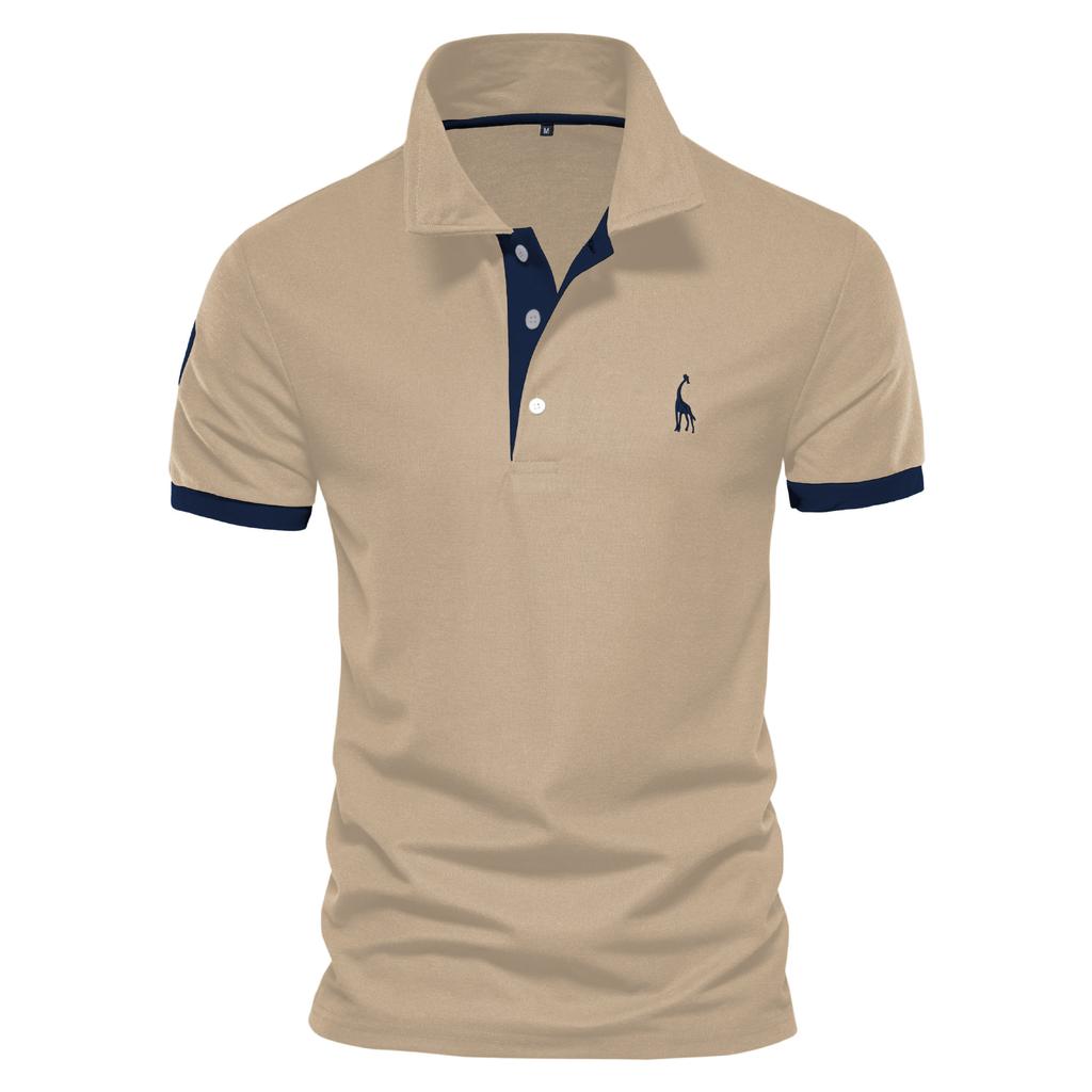 Deer Embroidered Polo Shirt Short Sleeve Judy Mesh Lapel Men's T-Shirt Plenty
