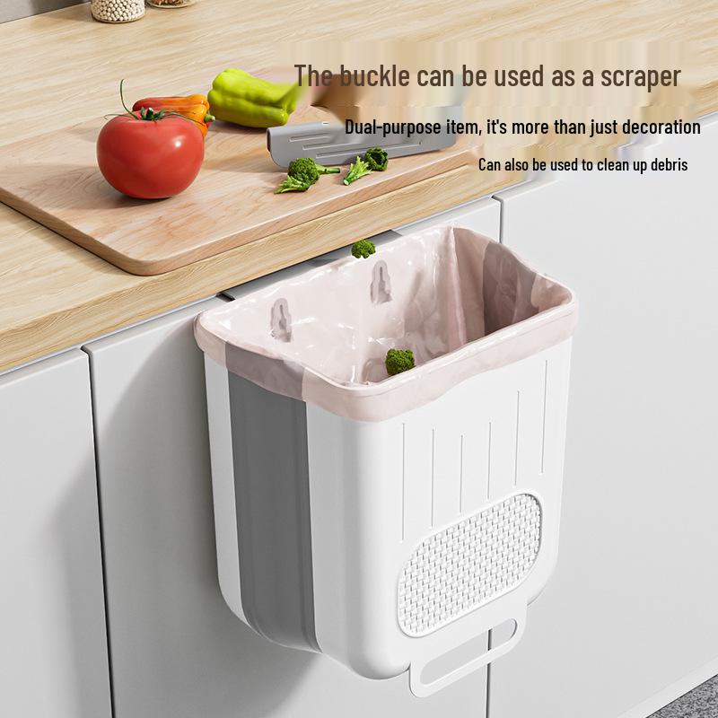 Складное настенное кухонное мусорное ведро: Мусорное ведро большой вместимости, без перфорации, для дверц шкафа