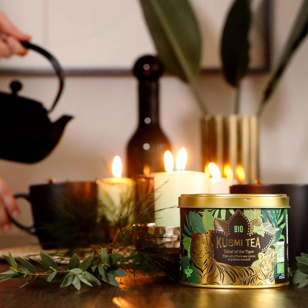 KUSMI TEA Chai of the Tiger 100g Can Organic JAS Certified Green Tea Chai Tea Imported [Regular Product]