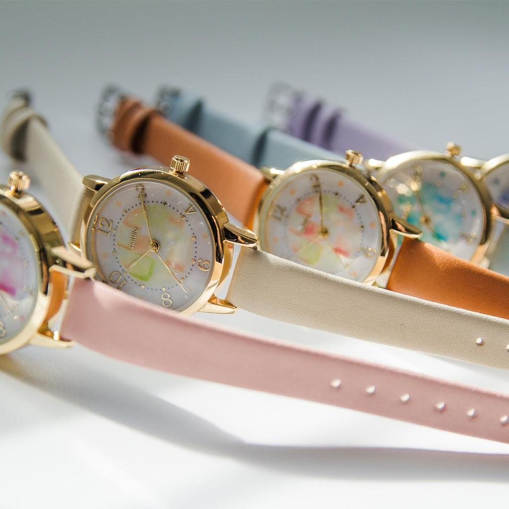 Watch Analog Splashproof Leather Strap Blue [Fieldwork] Women's YM105-3