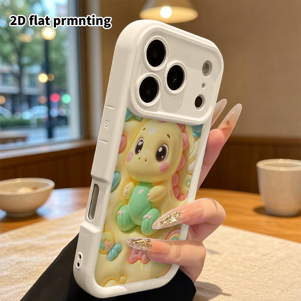 Чехол для телефона: 2D плоский дизайн, подходит для iPhone 18 17 16 15 14 13 Pro, милый маленький желтый динозавр, идеальный подарок на Рождество и Хэллоуин