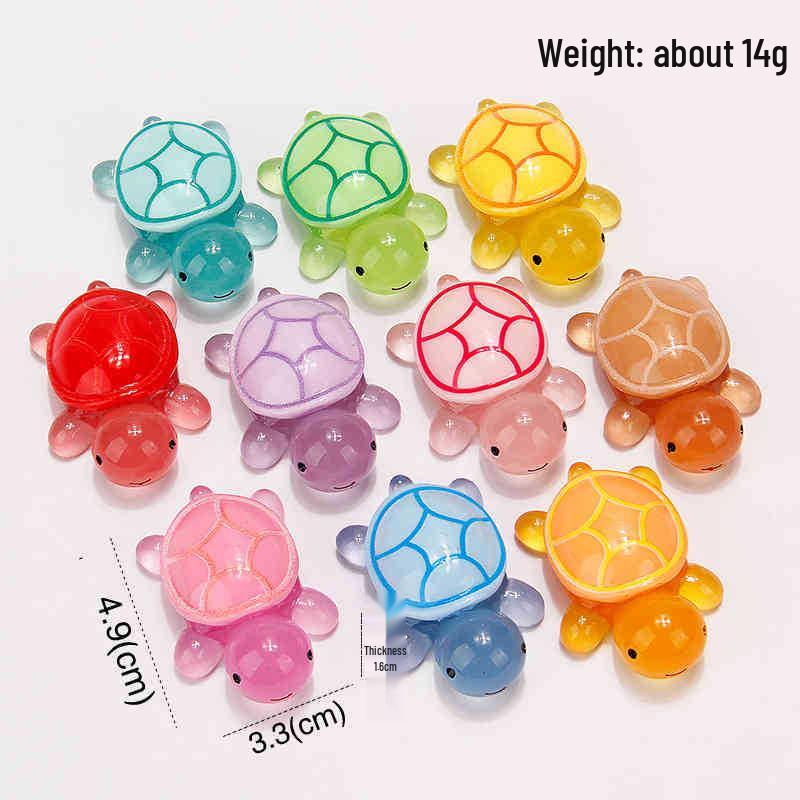 Luminous Colorful Turtle Ocean Figurine - Glowing DIY Jewelry Toy