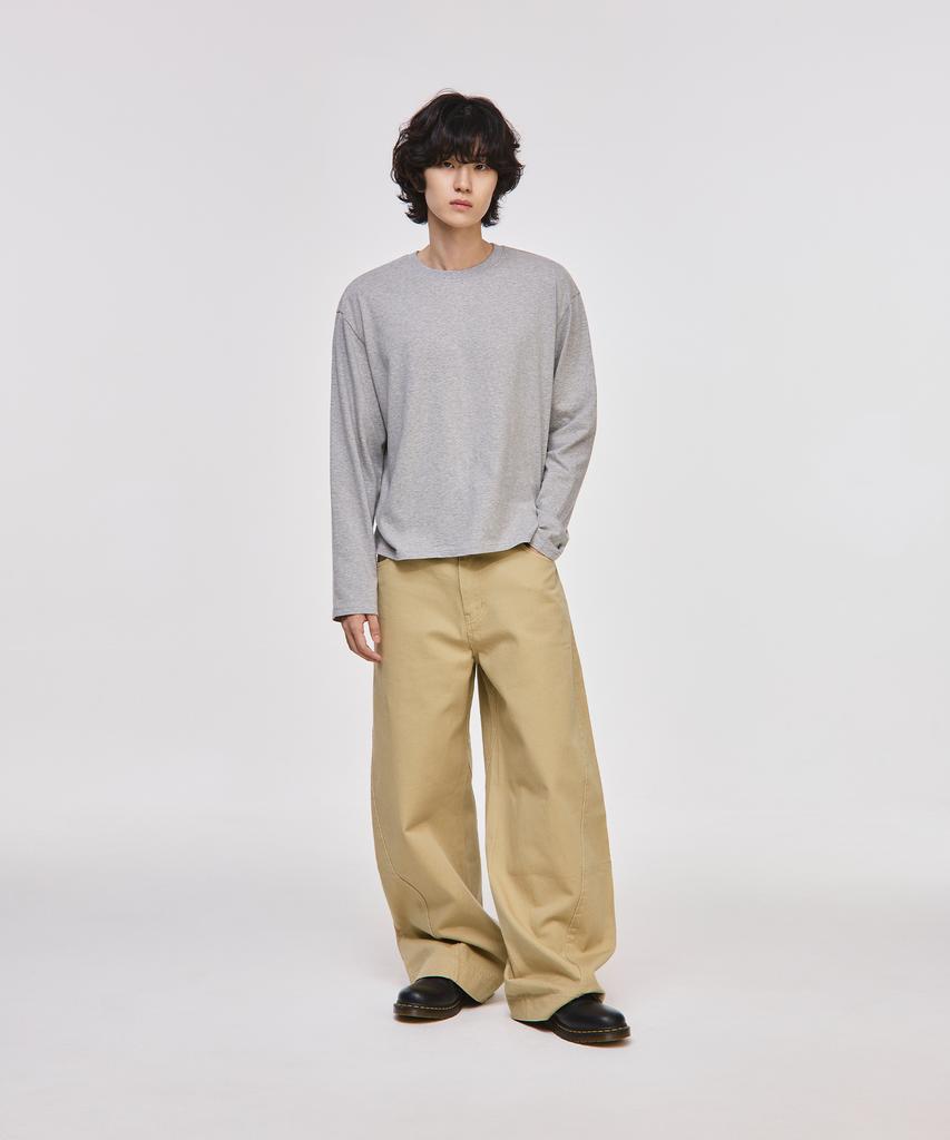 SIGNATURE Crop Long Sleeve T-Shirt [Gray]