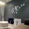 Removable Living Room Decoration Home Decor Mural Decal 3D Mirror Wall Sticker Musical Note Acrylic