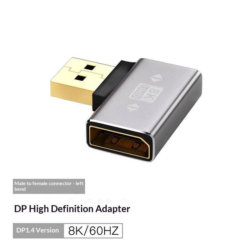 Угловой DP 1.4 Адаптер DisplayPort Папа-Мама 90-градусный Разъем для Подключения Домашнего Офисного ПК Ноутбука Монитора