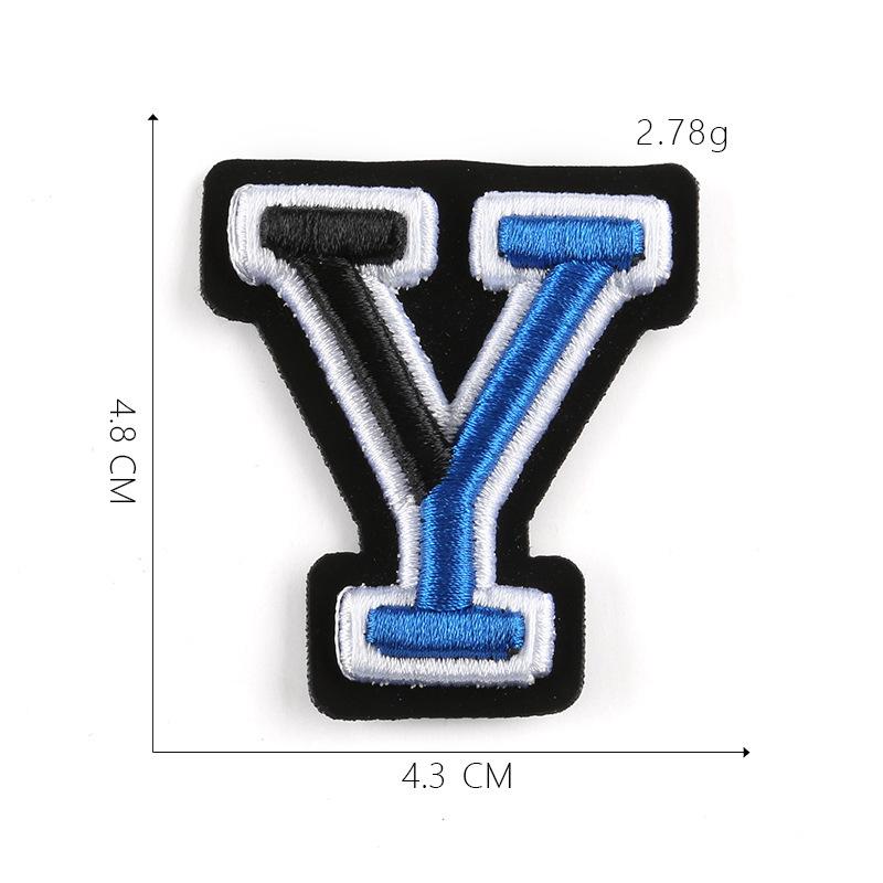 Duoku Embroidery 26 English Letters Three-Dimensional Embroidery Hat Emblem Badge Ironing Velcro Patch Clothing Accessories Cloth Sticker